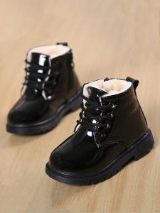 รองเท้าบูทมาร์ตินสำหรับเด็กผู้ชายแบบใหม่ฤดูใบไม้ร่วงและฤดูหนาวรองเท้าบูทสั้นสำหรับเด็กสไตล์อังกฤษรองเท้าบูทเด็กผู้หญิงกันน้ำรองเท้าบูทบุคอตตอนสำหรับลูกน้อยรองเท้าบูทเด็กบุขน
