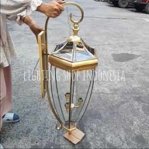 Lampu Dinding Hias Kuningan Tinggi 105cm Gold Kaca Waterproof