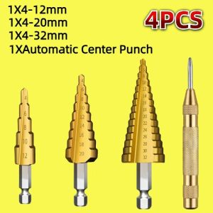 4-12mm/4-20mm/4-32m HSS Drill Bit Set High Speed Steel Spiral Core Drill Bit Center Punch Wood Plastic Metric Drill Bit