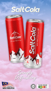 SaltCola 12 x 320ml [Made in Malaysia - Cola Soft Drink] [Low Sugar] (Free Bubble Wrap)