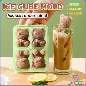 Need 4 Grid 3D Little Bear Shape Ice Cube Silicone Mold Household DIY Juice Milk Ice Machine