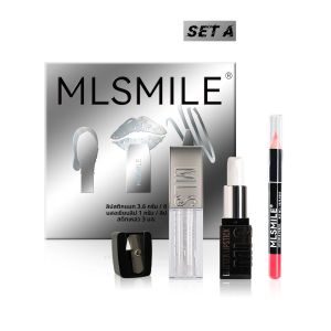 MLSMILE Multi-Combination Burst Lip Kit Fine Glitter ลิปสติก Lip Glaze + Lip Liner Combo ฟรีลูกกลิ้งดินสอ