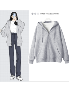 SUSHOUWANGE | Hooded Heavyweight Loose & Oversized Womens Jacket Gray