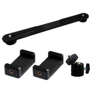 VeFly | 1/4 Dual Flash Bracket Mount Holder Straight Extension Bar For Flashing Tripod DSLR Camera LED Lighting Stand