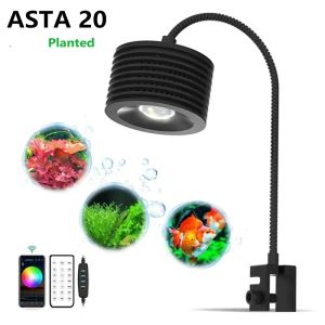 Lominie LED Aquarium Light Planted Tank Light 4 Channels Remote Control 6500K for Freshwater Fish Tank Refugium with Gooseneck