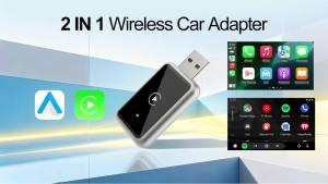 Kowankit 2026 2 In1 Wireless CarPlay Adapter for iPhone Convert Wired to Wireless Mini Size USB & USB-C No Delay