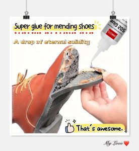 Shoe repair glue 502 super glue liquid glue shoemaker glue used to repair soles and uppers waterproof and adhesive.