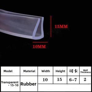 TEKANAI | Transparent Silicone Rubber Edge Sealing Strip for Glass and Steel Plates U Shaped
