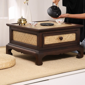 โต๊ะเตี้ยญี่ปุ่น แบบไม้จริง สำหรับบนเสื่อทาทามิ โต๊ะชาเซ็นสไตล์ ใช้ในบ้าน ชานหน้าต่าง หรือระเบียง (โต๊ะเตี้ย)