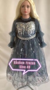 Kostum Frozen Elsa 45 Dress Princess Anak Tangan Panjang Geber 2 Susun