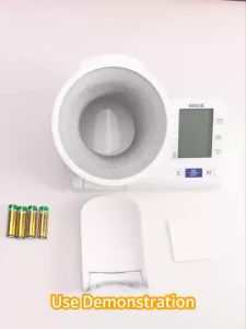 JUSTLANG Tunnel-Type Blood Pressure Monitor Automatic Upper Arm Tonometer Digital English Voice 2*99 Memory Sphygmomanometer