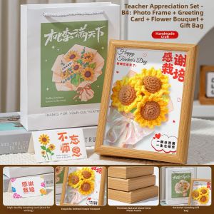 DIANDIANHUA | Gift for Teachers Wooden 3D Frame with Sunflower Bouquet