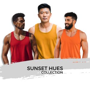SUNSET HUES SANDO/TANK TOPS FOR MEN Casual/Urban Casual/Export Quality Soft Cotton Fabric