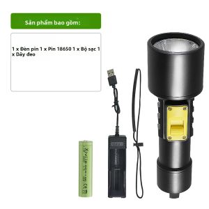 Đèn Pin Lặn Chống Nước IP68 Công Suất Cao Đèn LED Lặn Chuyên Nghiệp Có Dây Cầm Tay Pin 18650 Có Thể Sạc Lại Cho Chuyến Phiêu Lưu Cắm Trại Đạp Xe