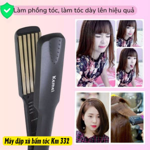 Máy Bấm Tóc Chuyên Nghiệp Máy dập xù Chỉnh nhiệt Kemei Km 332 gợn sóng xoăn giá rẻ công suất lớn tiết kiệm điện bảo vệ tóc không gây hư tổn bảo hành 18 tháng ( bán kèm máy ép cao cấp km329)