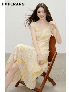HOPESHOW | Floral Chiffon Dress Lace Frill Sleeve Summer 2026
