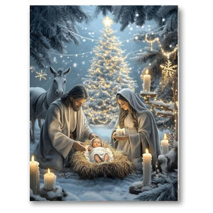 AB Drill Adult Diamond Painting Kit Nativity Pattern Rhinestone Art Painting Kit Church Decoration Mural