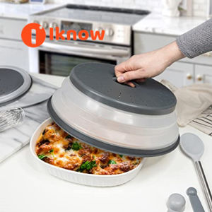 I know 47005-200 Large Collapsible Microwave Lid for Reheating Food Meal Prep Gadget No Mess Folding Plate Cover Kitchen Tool Charcoal