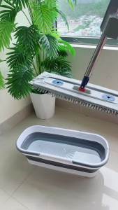 Xô đựng nước gấp gọn TANK-01 55cm thùng giặt cây lau nhà bản lớn có bánh xe và tay xách