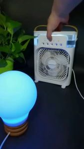 Quạt Điều Hòa Phun Sương Hơi Nước Mini Để Bàn 3 Chế Độ Tích Hợp Led Chế Độ Hẹn Giờ Sử Dụng Cổng Sạc USB Tiện Dụng