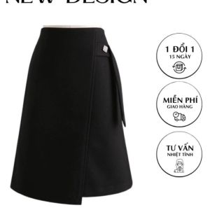 Chân váy chữ A dài qua gối Váy công sở phong cách Hàn Quốc Mẫu mới trẻ trung New Design CV0007