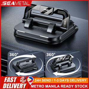 🇵🇭 SEAMETAL Dashboard Car Phone Holder 360-Degree Rotation Head-Up Phone Mount Anti Slip Navigation Holder with Number Plate