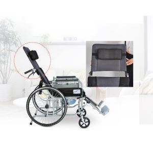 คลินิก รถเข็นผู้ป่วย เก้าอี้รถเข็นปรับนอนได้ Wheelchair เบาะรังผึ้งสีน้ำเงิน สามารถผู้สูงอายุ ผู้ป่วย พับเก็บได้ 6 ระดับ แข็ รถเข็นผู้ใหญ่ ร่วมกับวิลแชร์คนแก่