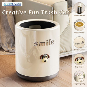 Justliving Thùng rác kép Thùng rác tròn 13L đơn giản và thân thiện với môi trường cho nhà bếp bệt vệ sinh phòng tắm Thùng rác Thùng rác rác thải phòng khách