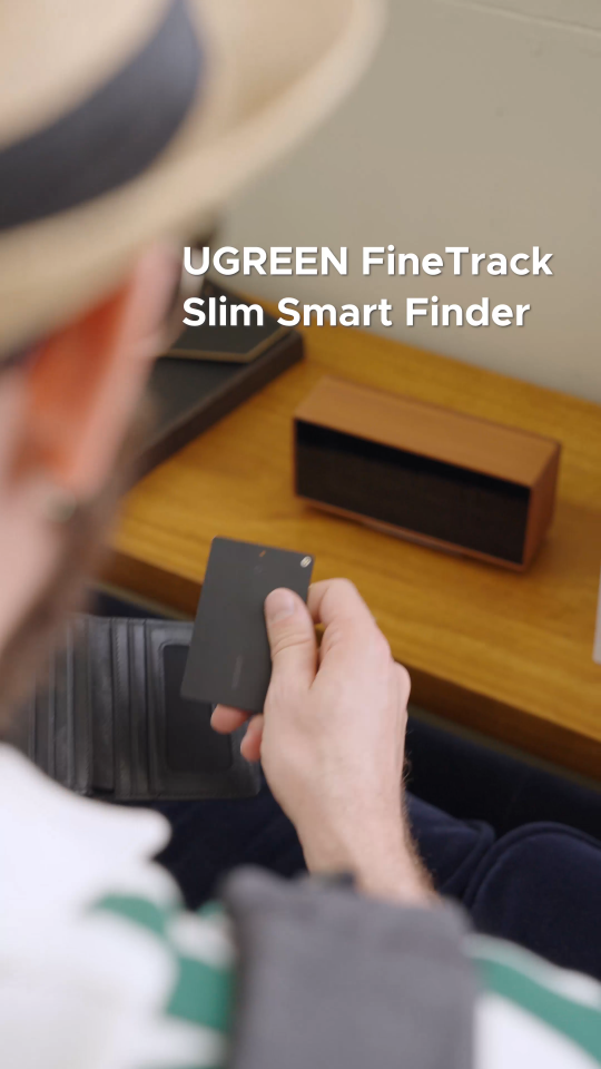 UGREEN iOS Smart Finder Tracker FMN Anti-lost Device Card-type Lithium Battery Rechargeable FMN certified for Apple 12 Months Battery Life Black