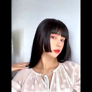 Tooyoo Princess Cut Bangs Cosplay Cute Realistic Hairstyle Triple Cut Aligned Wig Piece Fake Thick Bangs Female Wig with Clip
