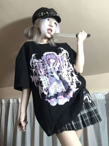 เสื้อยืดแขนสั้นทรงหลวมสำหรับฤดูร้อน Itami Dream Drop วัสดุผ้าฝ้ายระบายอากาศได้ดี เสื้อยืดคอตตอนลายการ์ตูนญี่ปุ่น