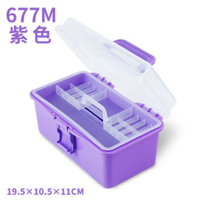 Large Capacity Three-Layer Plastic Storage Box Art Student Tools Kit Handheld Acrylic Watercolor Paint Box Divided Organizer