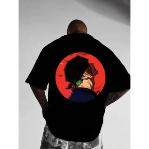 เสื้อยืดวันพีซผู้ชาย ลายโรโรโนอา โซโล สำหรับฤดูร้อน ฤดูใบไม้ร่วง เสื้อแขนสั้นสำหรับเด็กผู้ชายและเด็ก  แบบเฉพาะตัว  ชุดคู่พ่อแม่ลูก