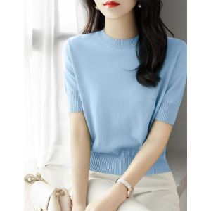 High-end European Style Fashionable All-matching Short Sleeve T-shirt