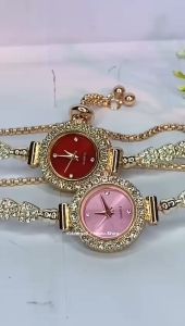 [BARU] Jam Tangan Wanita Tali Serut Full Diamond Berkilau Mewah Asli Analog Premium Original New Model Fashion Import Korea Bergaya Kasual Bisnis Tahan Air Stainless Steel Anti Karat Aksesoris Arloji Womens Watches Cewek Dewasa Kekinian -JWT-15
