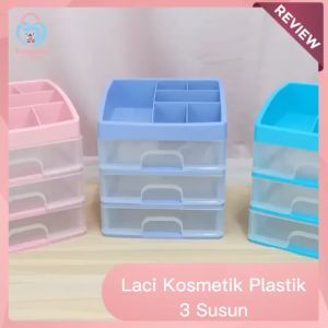 Rak Kosmetik Laci Kosmetik Plastik 3 Susun - Rak Makeup Organizer