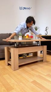 Melody Furniture - Meja Tamu dan Meja Kerja / Belajar Portable 2 in 1 - LV01 120 cm SPICE CHERRY
