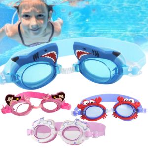 Childrens Swimming Goggles Waterproof and Anti Fog Silicone Learning Swimming Goggles Cute Cartoon Adjustable Diving Equipment