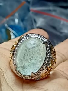 Batu cincin blue topaz pecah seribu dan kecubung es harga termurah siap pakai
