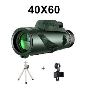 Powerful Prismatic Range Hd Zoom Tourism Telescop 40x60 Camping Bird Long High Power Telescope Portable Monocular Hunting