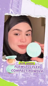FEMME || DAZZLE ME Acne Armor Flawless Flex Compact Powder Bedak Padat Calming and Gentle for Acne Prone Skin Tahan Lama