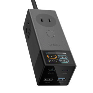 Bull | Bộ sạc nhanh 67W GaN có màn hình hiển thị số USB đa năng ổ cắm để bàn chuyển đổi phích cắm quốc tế cho thiết bị di động và máy tính bảng