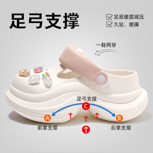 Womens Arch Support Flip Flops Summer Outdoor Wear Thick Bottom EVA Anti-Slip Odor-Resistant Toe Cover Sandals Cute Style