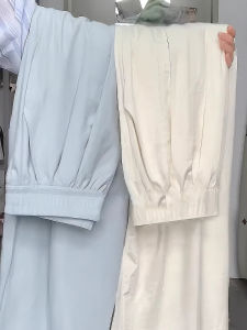 Quần Ống Rộng Dài Đến Sàn Bằng Lụa Băng Cạp Cao Thường Ngày Mùa Hè Cho Nữ Quần Ống Rộng Ống Đứng Phong Cách Hàn Quốc