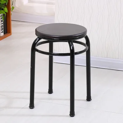 Thickened Metal Iron Tube round Stool Home Use Restaurant Table Chair Creative Double Ring High Stool Counter Height Stool