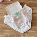 Embroidered Milk Silk Lotus Leaf Princess Student mid Waist Triangle Cute Ladies Underwear Breathable Quick Dry Polyester Fiber. 
