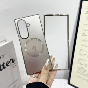 szhaiyu | For Samsung Galaxy Z Fold 8 7 6 5 4 Fold8 Ultra for Magsafe Case Luxury Electroplate Magnetic Wireless Charging Shockproof Cover