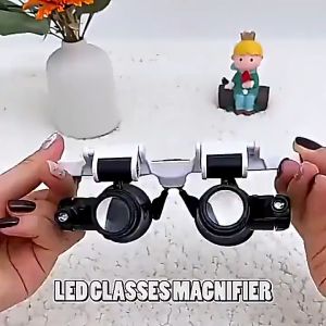 COOFARI 8X15X23X Telescope Magnifier Dual 2LED Head-Mounted Illuminating Microscope Headband Repair LED Lamp Light