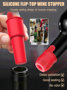 Soft silicone double sealing stopper for wine bottles