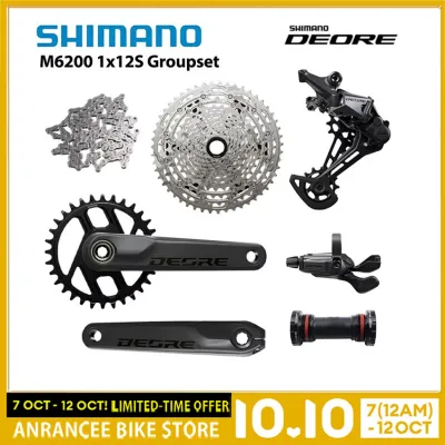 SHIMANO NEW DEORE M6200 Groupset 1x12s SL M6200 Shifter RD M6200 Rear Derailleur FC M6200 Crankset CS M6200 Cassette 10-51T For Mountain Bike
